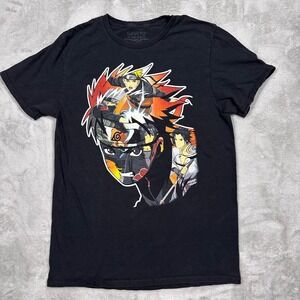 2007 Naruto Shippuden Collection Graphic T-Shirt Kids M Black Anime Tee Y2K‎ VTG